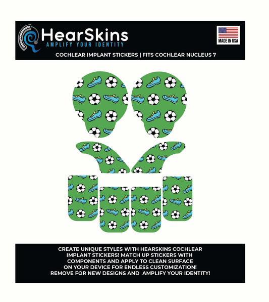 Soccer Cochlear Nucleus 7 or 8 CI Skins Stickers