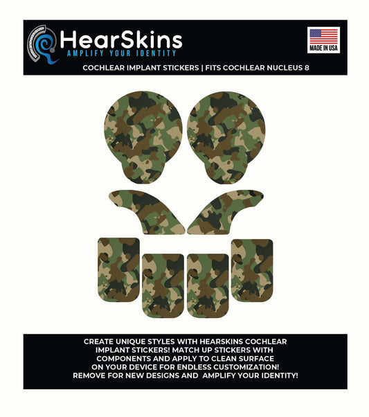 Camo Cochlear Nucleus 7 or 8 Skins Stickers Cochlear Implant Decal