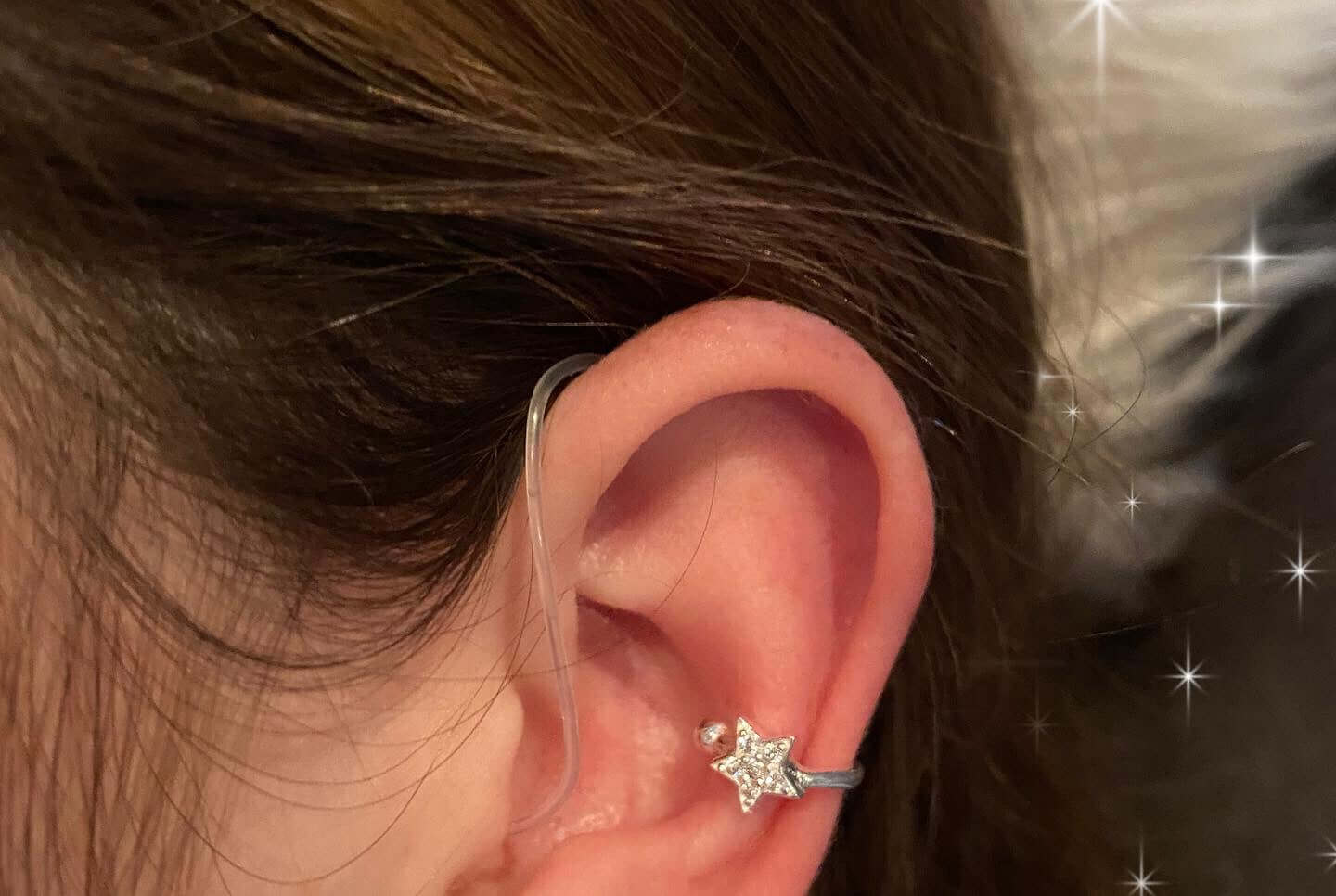 Deafmetal USA hearing aid jewelry cuff Star Safety Ring Cuff