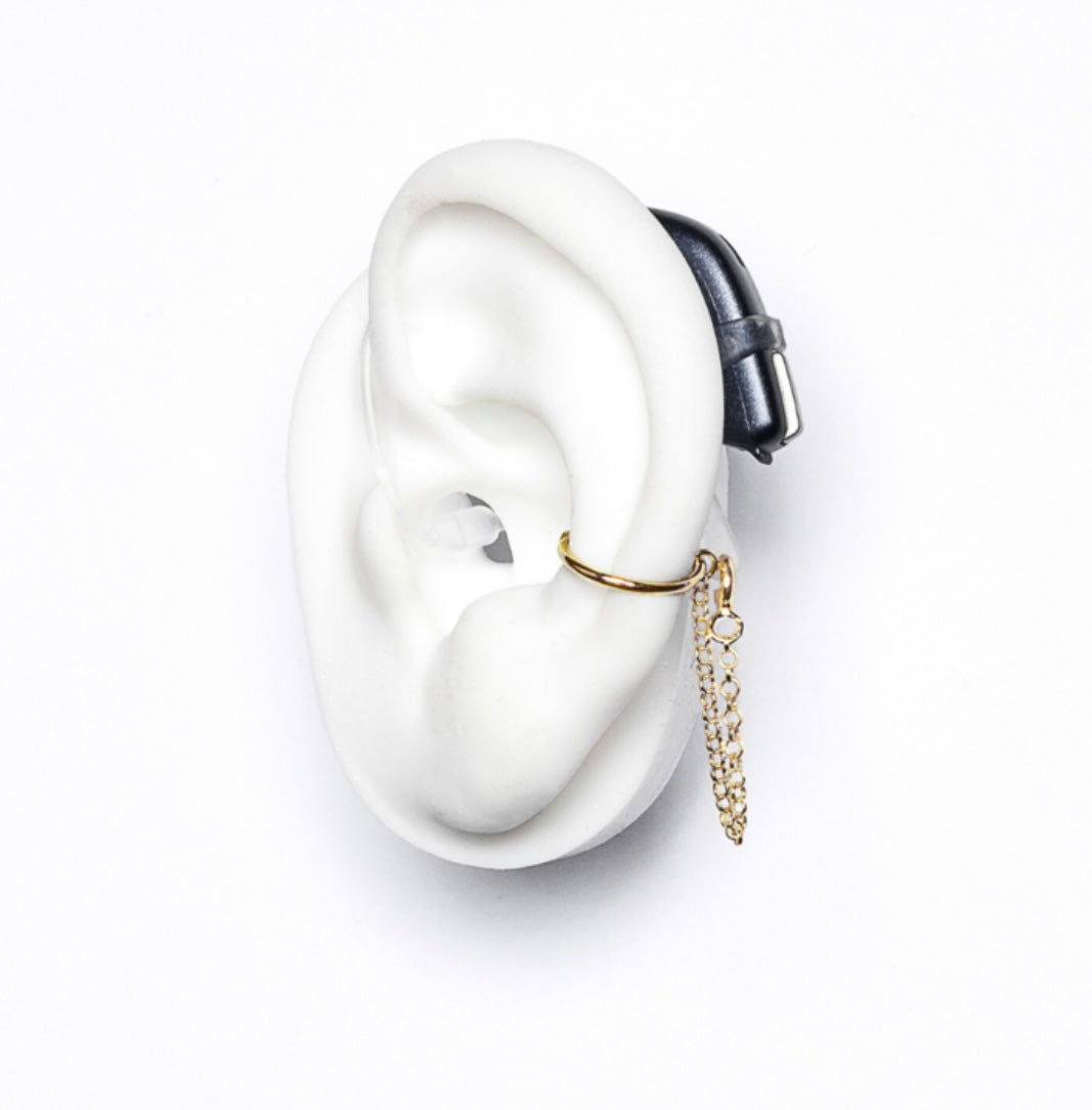 Safety Ring with Chain Deafmetal