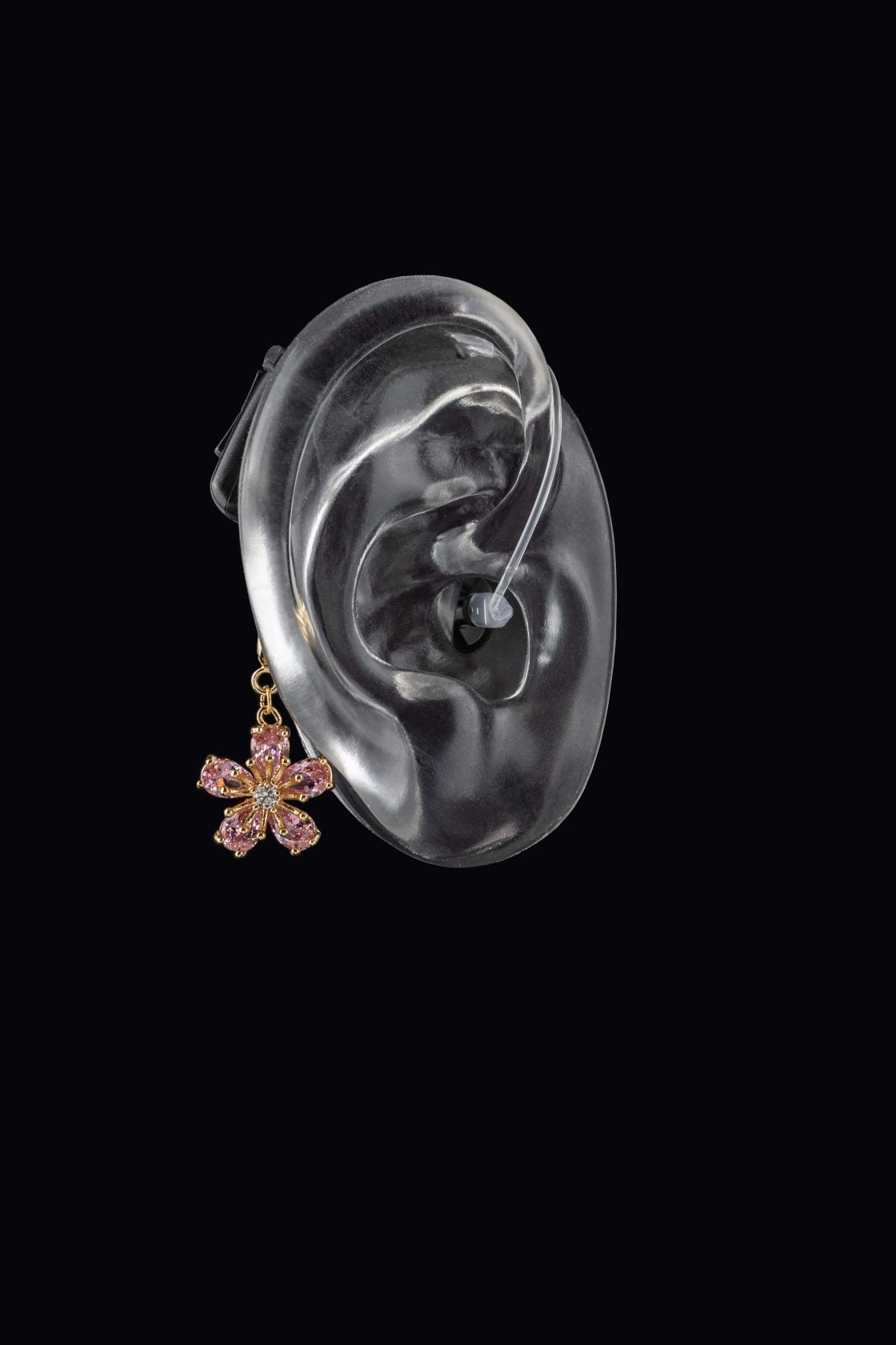 Deafmetal USA pendant charm to decorate hearing aids or cochlear implants Deaf Metal jewelry Flower for Syd