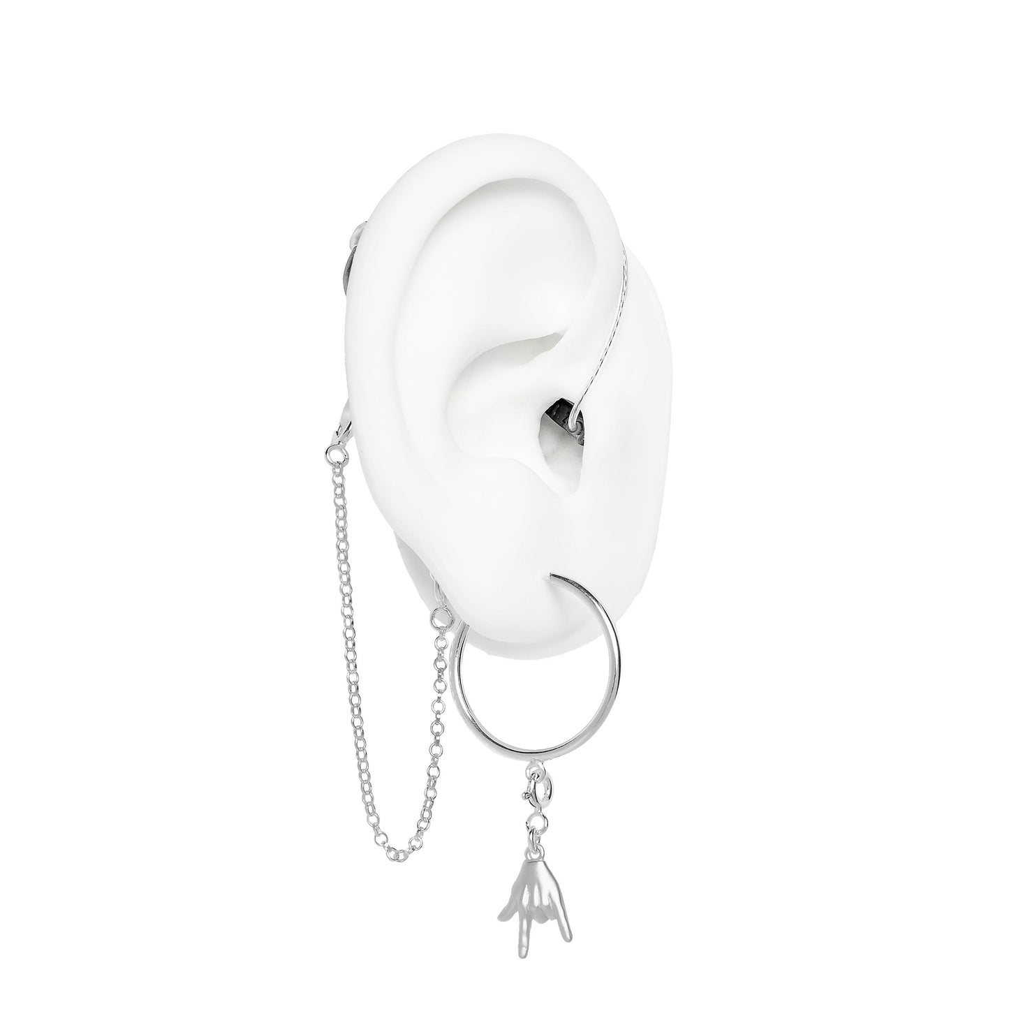 ILY ASL Sign Language Hoop Deafmetal Jewelry