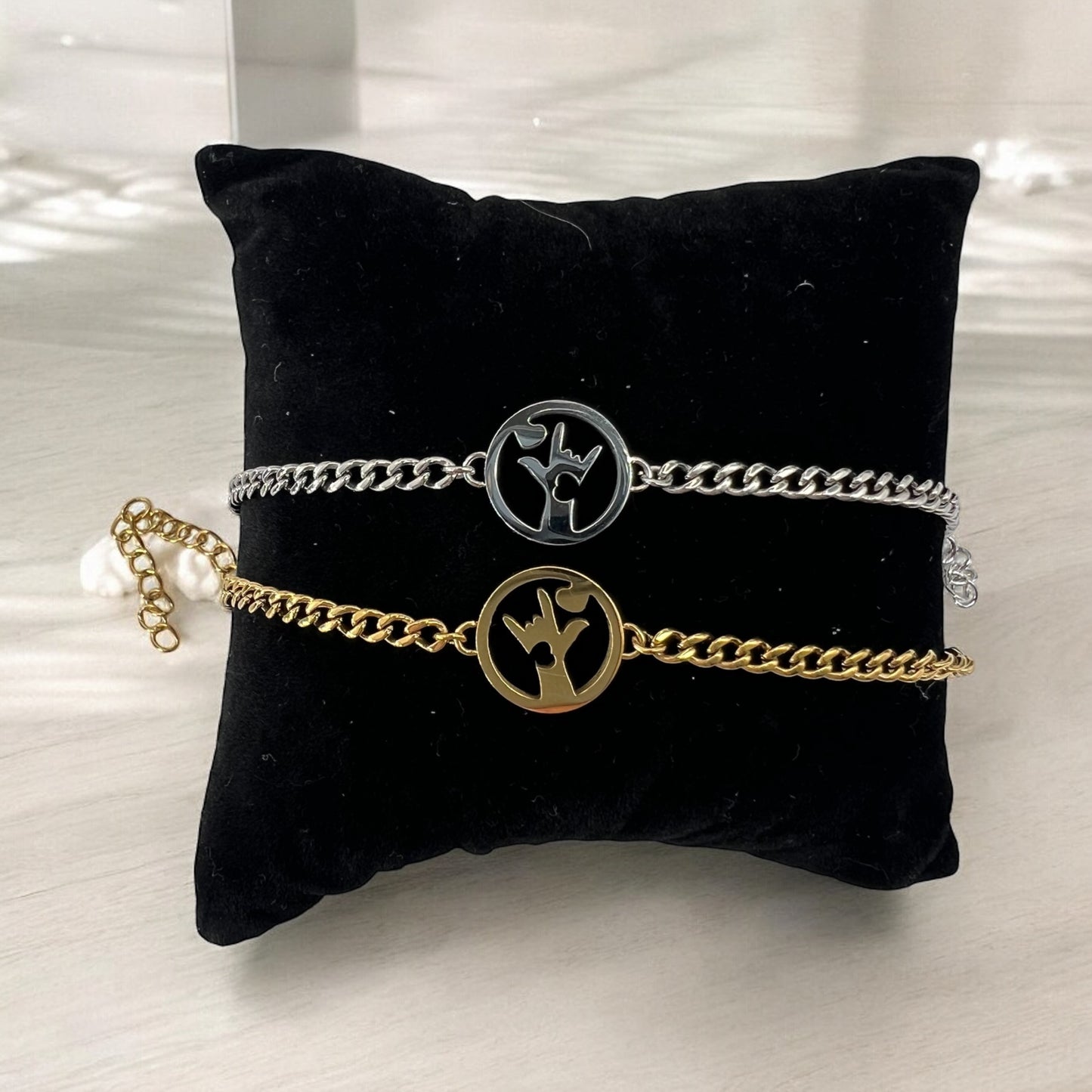 ASL I Love You Circled In Love Bracelet