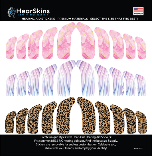 HearSkins "Marble" Hearing Aid Skins/Stickers