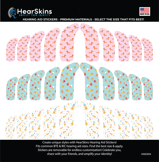 HearSkins "Something Sweet" Bundle Hearing Aid Skins/Stickers