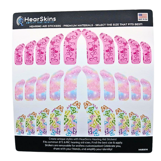 Butterfly-Kisses HearSkins Hearing Aid Decals