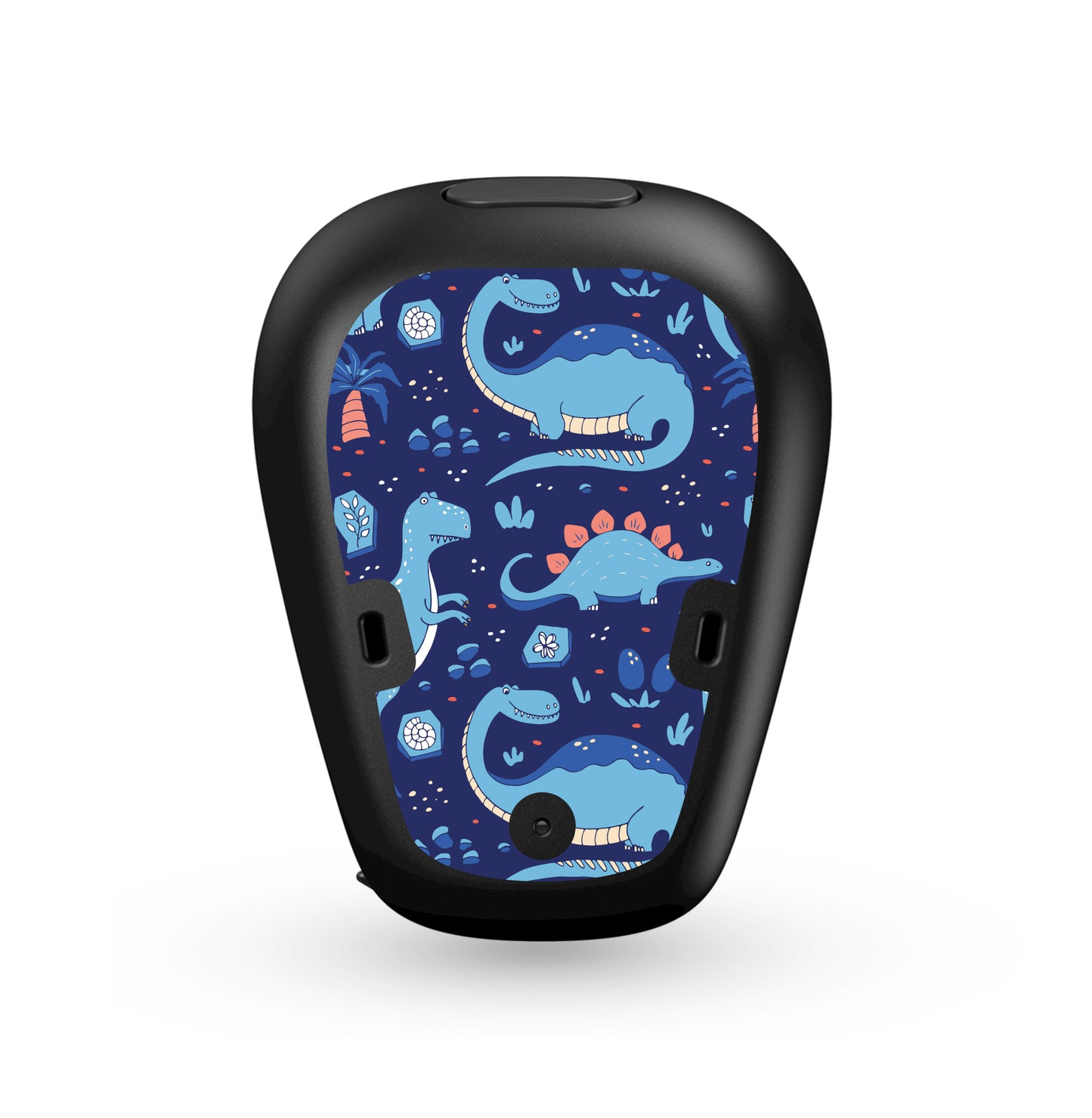 Deafmetal USA features HearSkins Hearoes brand hearing aid and cochlear implant stickers and skins to decorate hearing devices Blue Dinosaurs Hearing Aid and CI Skins