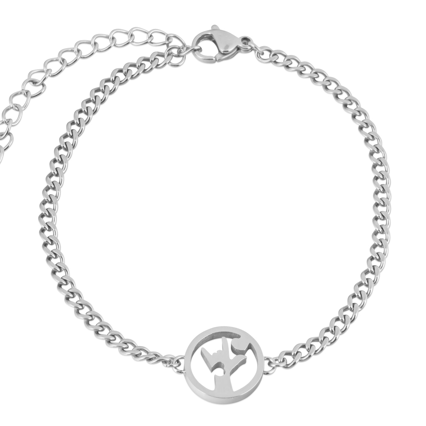 ASL I Love You Circled In Love Bracelet
