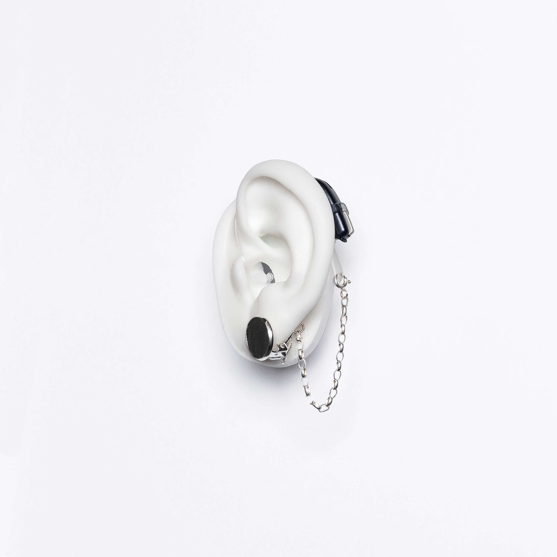 Deafmetal USA pendant charm to decorate hearing aids or cochlear implants Deaf Metal jewelry Clip on Leather