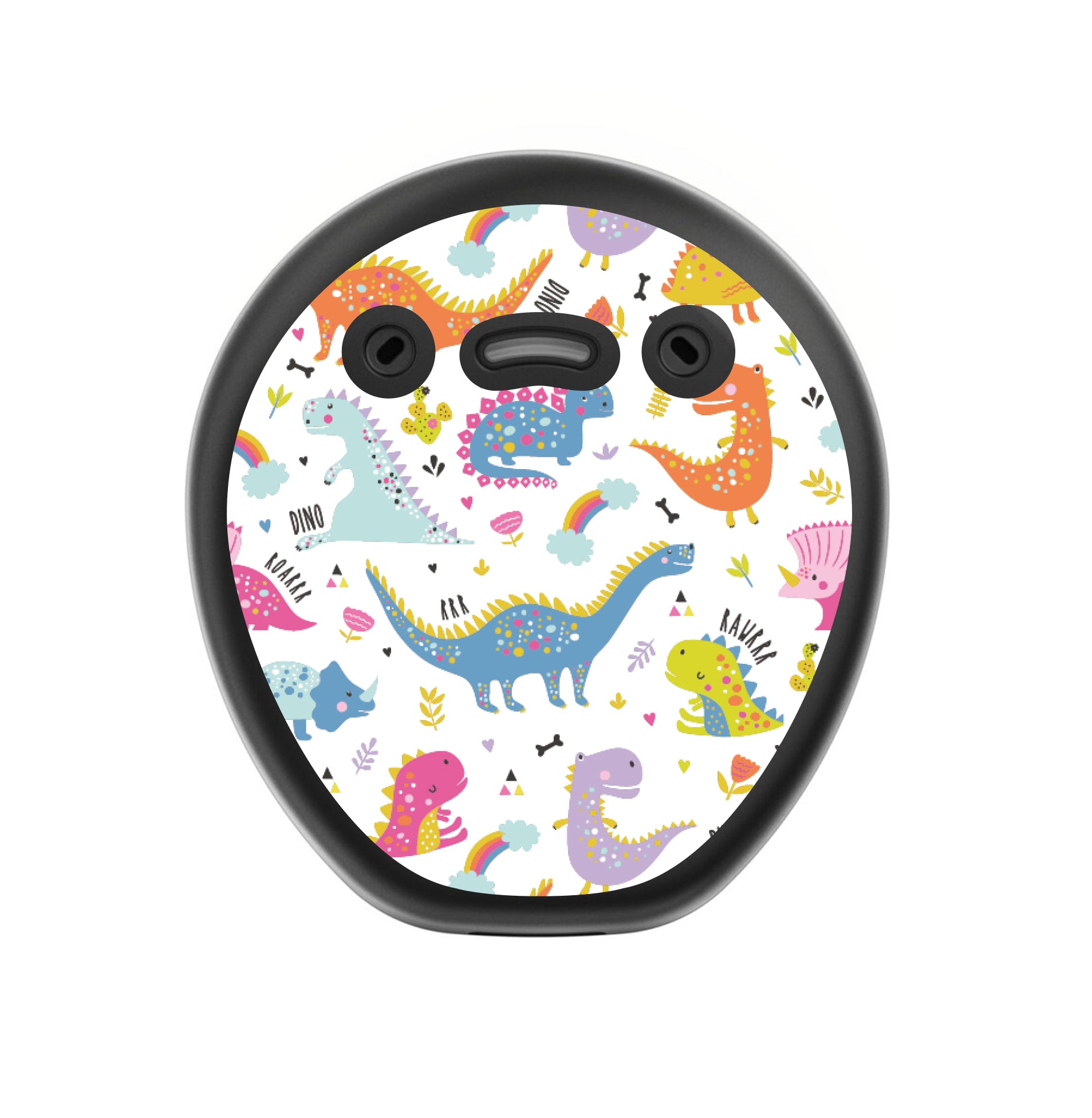 Deafmetal USA features HearSkins Hearoes brand hearing aid and cochlear implant stickers and skins to decorate hearing devices Colorful Dinos Hearing Aid and CI Skins