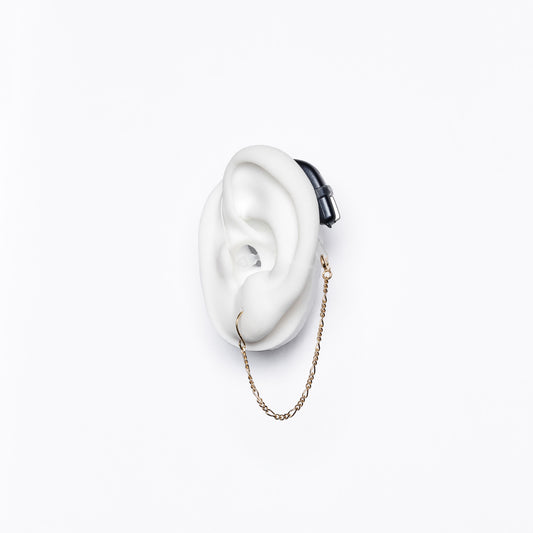 Deafmetal USA Earrings Hearing Aid Cochlear Implant Jewelry Deaf Metal Figaro Chain with French Wire Hook in Silver or Gold
