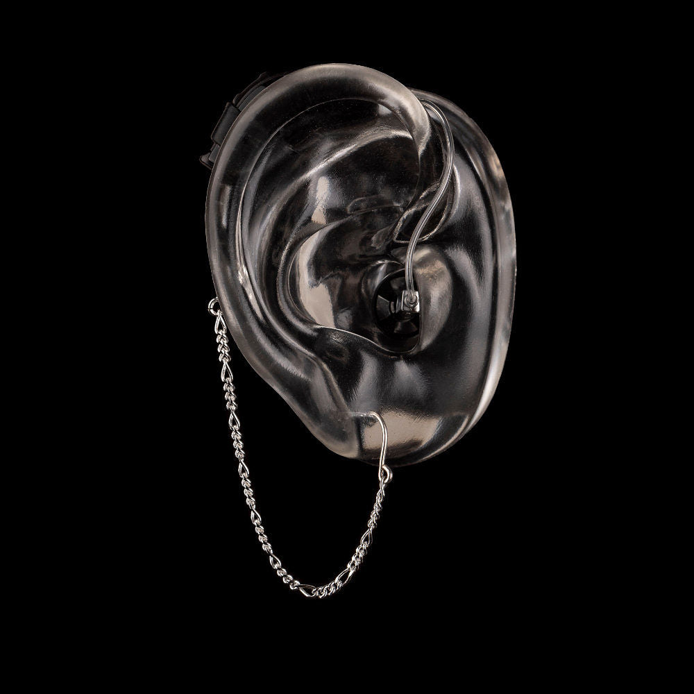 Deafmetal USA Earrings Hearing Aid Cochlear Implant Jewelry Deaf Metal Figaro Chain with French Wire Hook in Silver or Gold