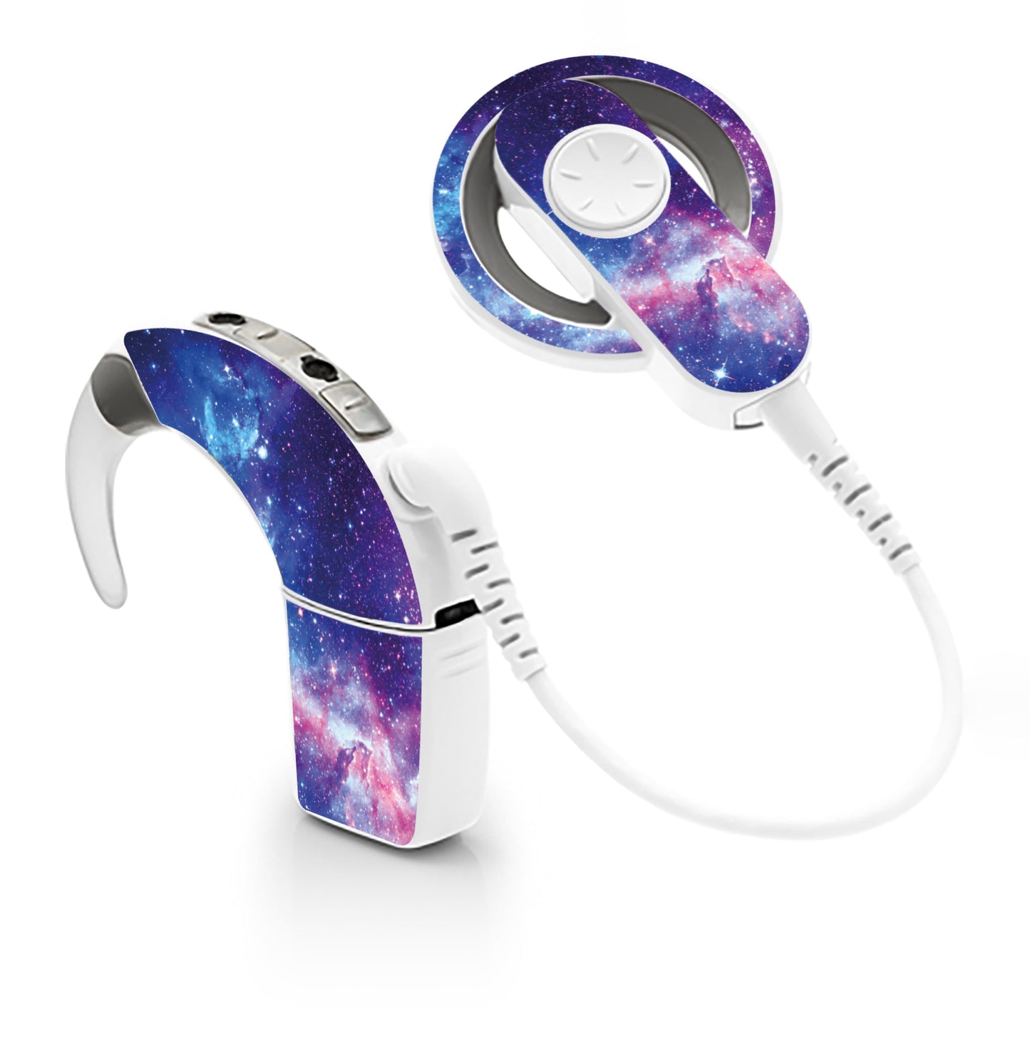 Deafmetal USA features HearSkins Hearoes brand hearing aid and cochlear implant stickers and skins to decorate hearing devices Galaxy Hearing Aid and CI Skins