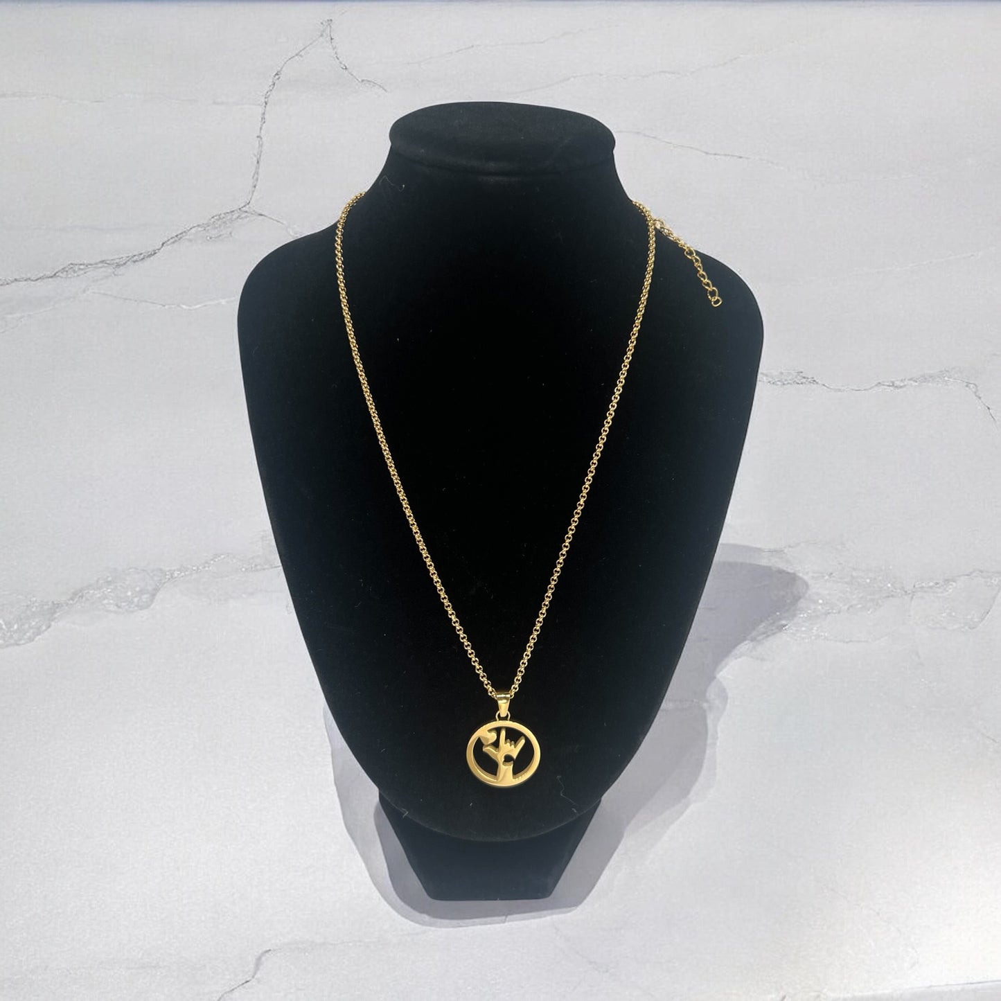 ASL I Love You Circled In Love Necklace