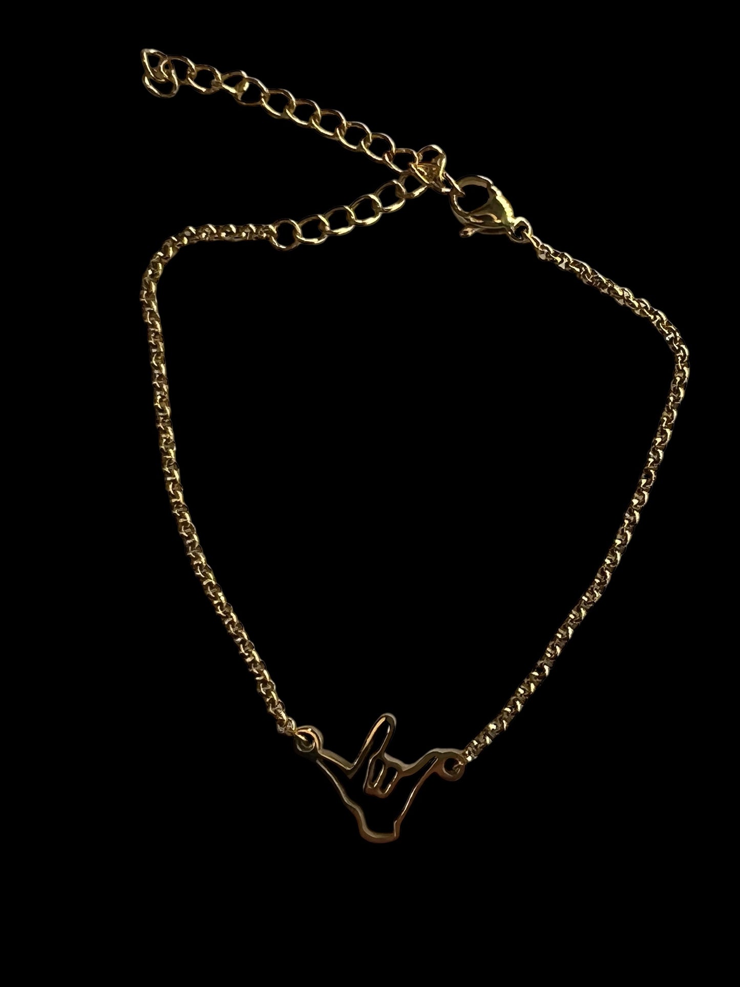 ASL I Love You Sign Language Bracelet