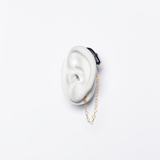 Deafmetal USA Chain Cords Necklace Retention Hearing Aid Cochlear Implant Jewelry Deaf Metal Keep Hearing Aids Attached Heart 7 cm Safety Chain in Silver or Gold