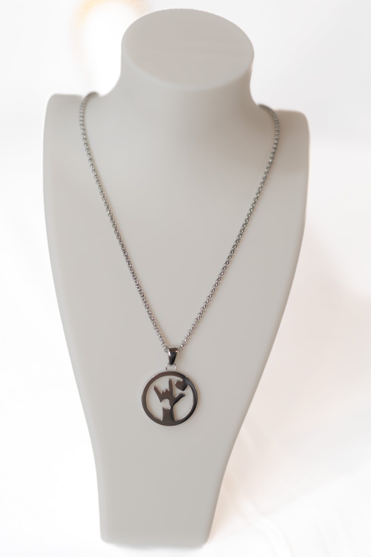 ASL I Love You Circled In Love Necklace