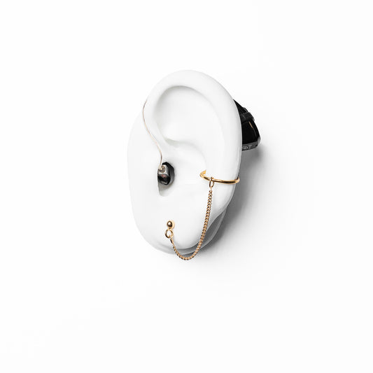Hazmat Deafmetal Hearing Aid Jewelry Cuff and Chain
