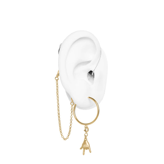ILY ASL Sign Language Hoop Deafmetal Jewelry