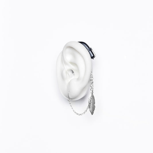 Deafmetal USA pendant charm to decorate hearing aids or cochlear implants Deaf Metal jewelry Lonely Feather