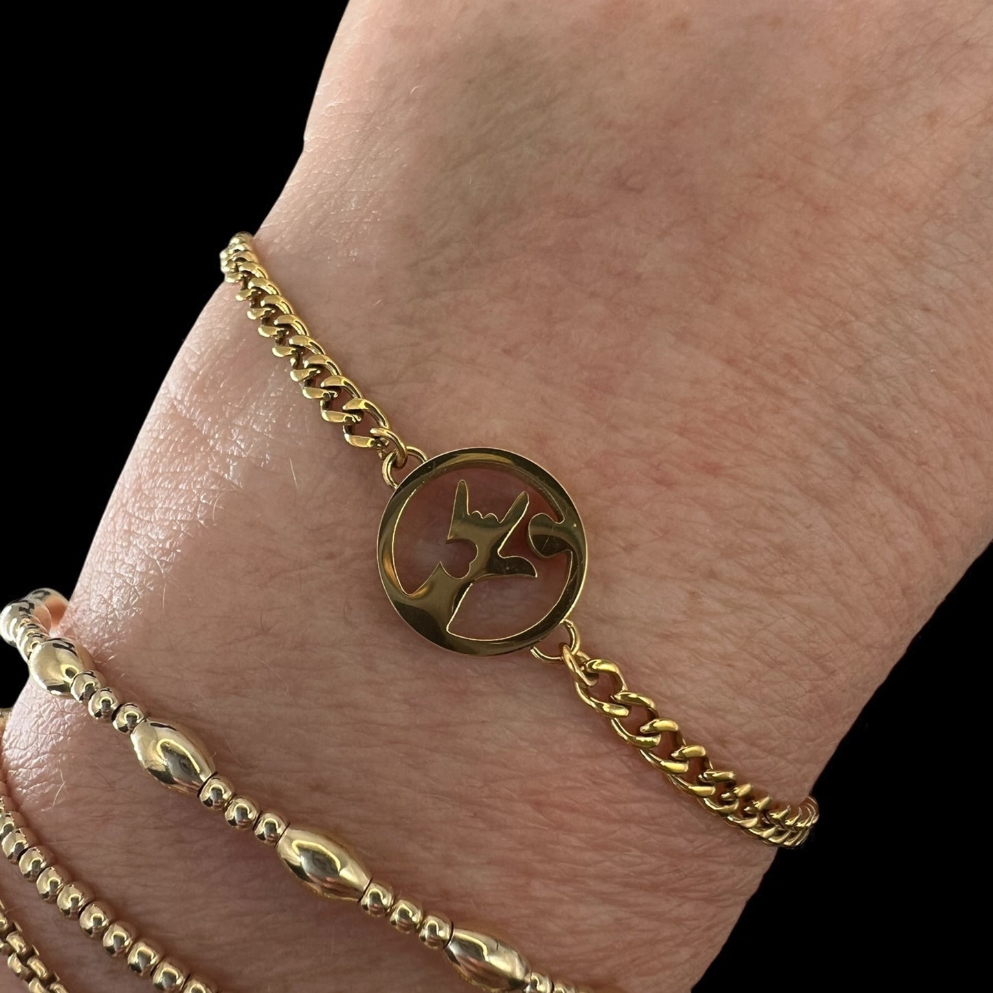 ASL I Love You Circled In Love Bracelet