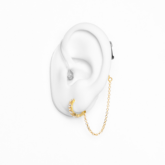 Deafmetal USA Earrings Hearing Aid Cochlear Implant Jewelry Deaf Metal Osotua Clear -"Bright"