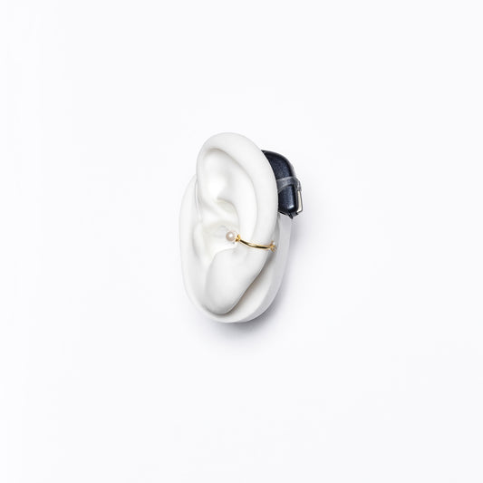 Pearl/Diamond Safety Ring  in Silver or Micro-plated Gold