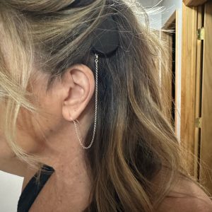 Deafmetal USA Earrings Hearing Aid Cochlear Implant Jewelry Deaf Metal Safety Chain with clasp / hook two sizes