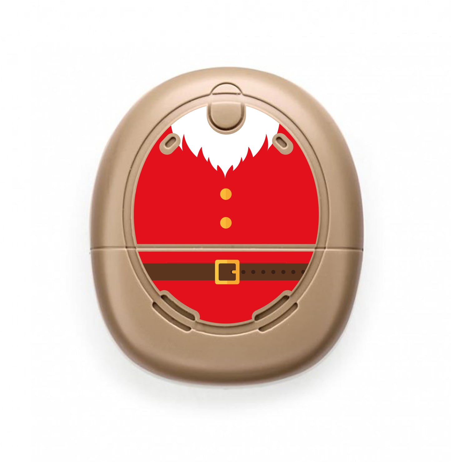 Deafmetal USA features HearSkins Hearoes brand hearing aid and cochlear implant stickers and skins to decorate hearing devices Santa Claus Hearing Aid and CI Skins
