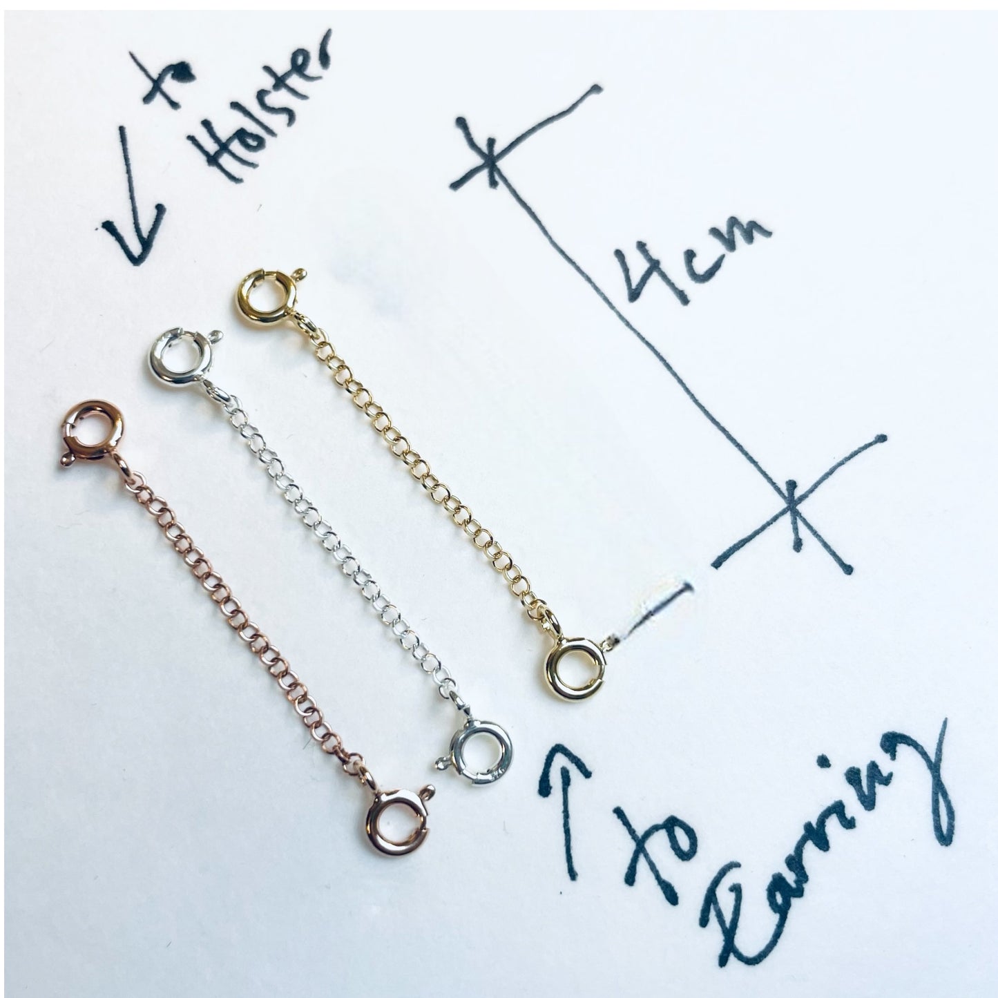 Shorty Safety Chain in Silver, Gold, Rose Gold or Snake Chain