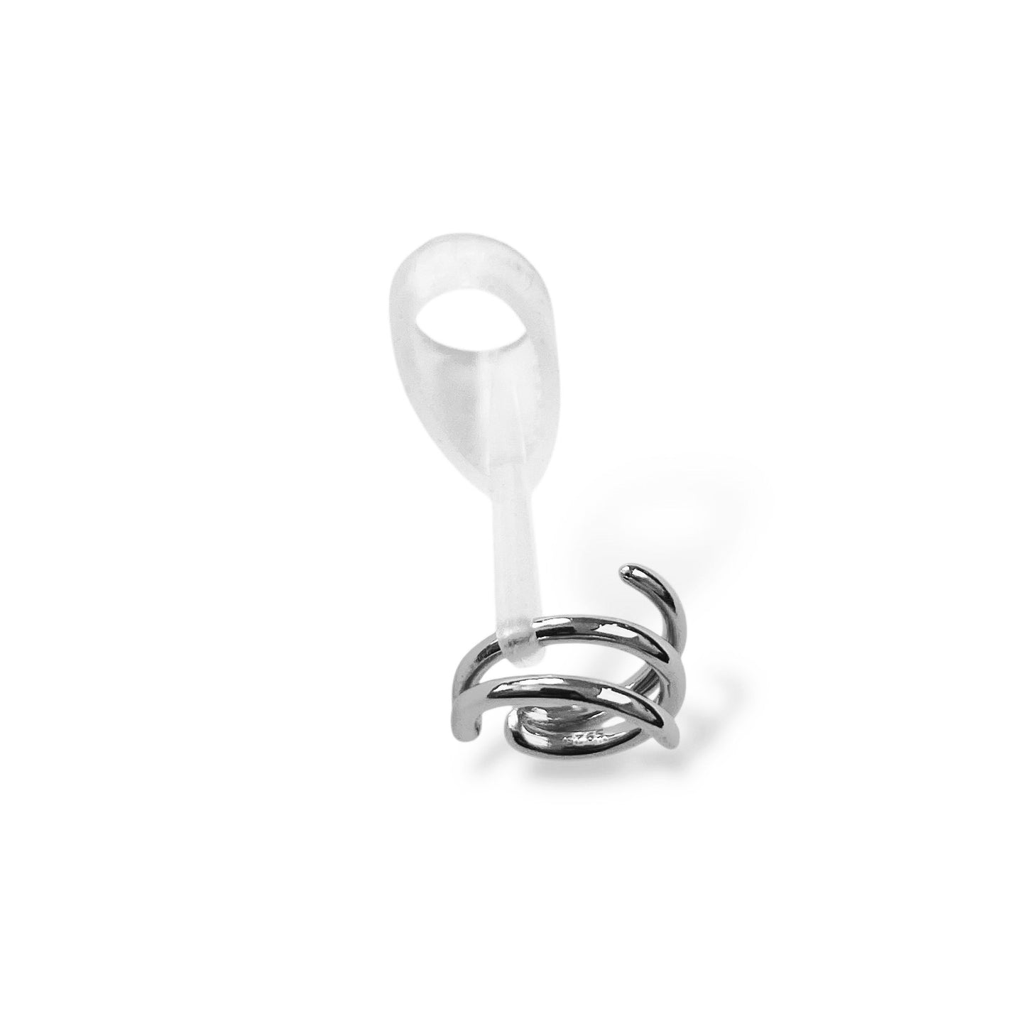 Spiral Silver Deafmetal Safety Ring