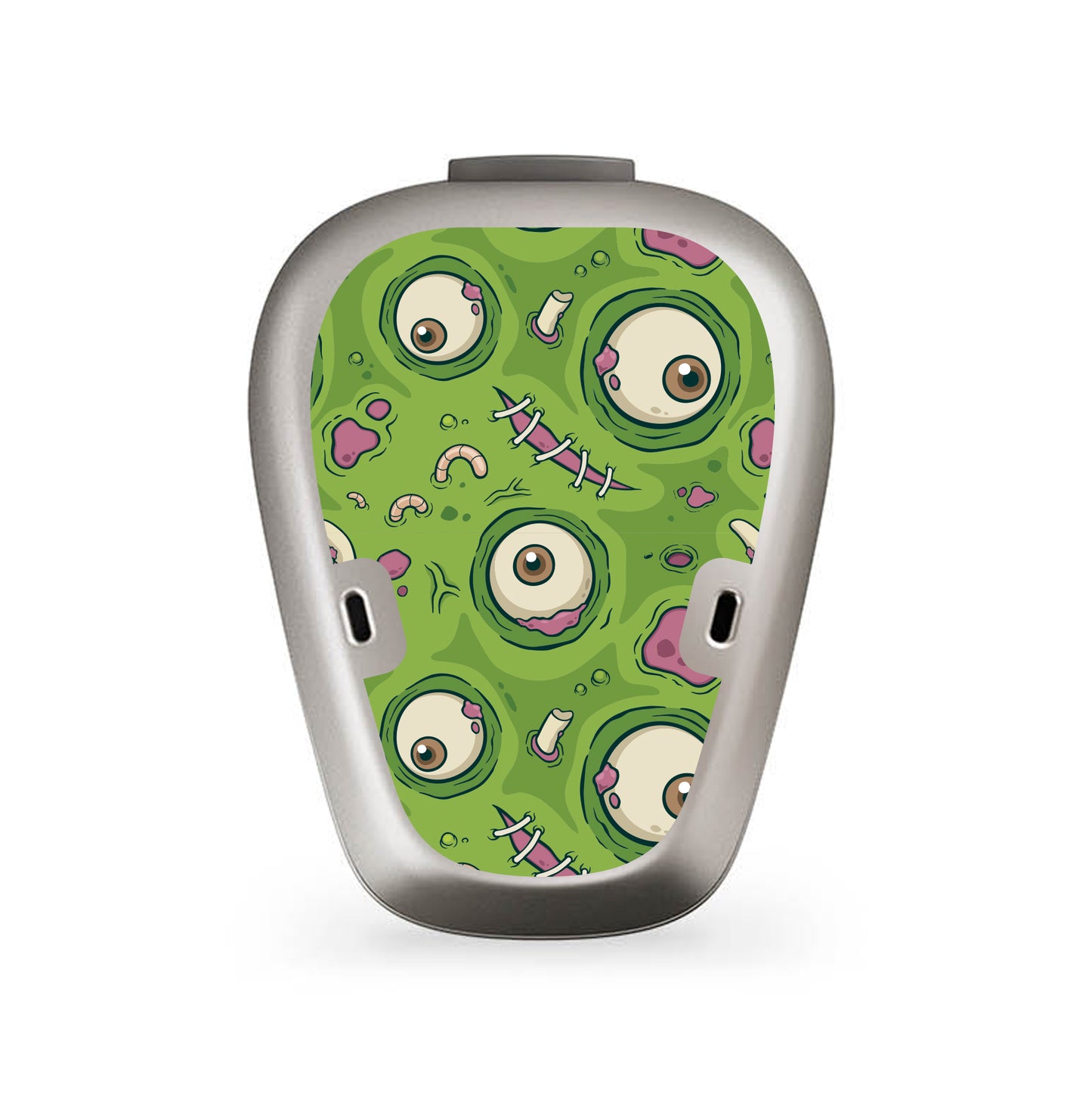 Deafmetal USA features HearSkins Hearoes brand hearing aid and cochlear implant stickers and skins to decorate hearing devices Zombie Eyeballs Hearing Aid Skins