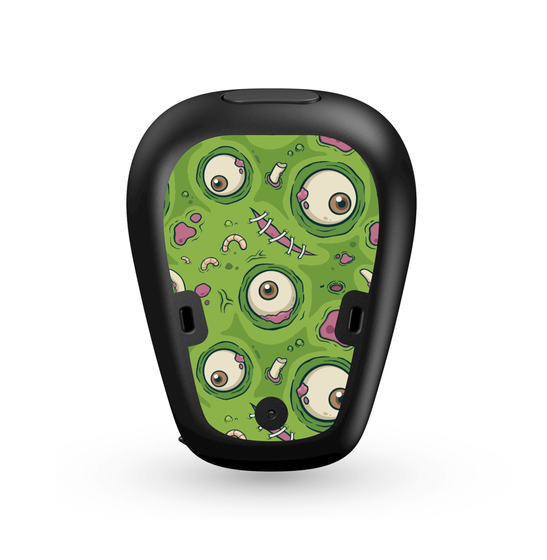 Deafmetal USA features HearSkins Hearoes brand hearing aid and cochlear implant stickers and skins to decorate hearing devices Zombie Eyeballs Hearing Aid Skins