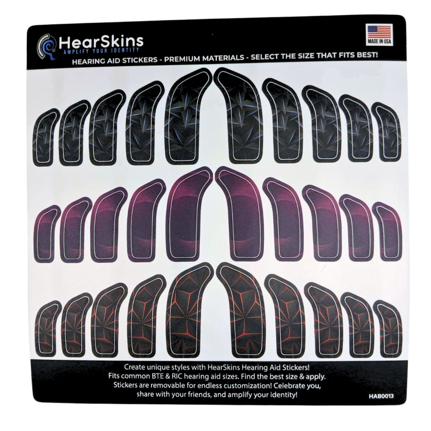 Skins/autocollants pour aides auditives HearSkins « Marble »