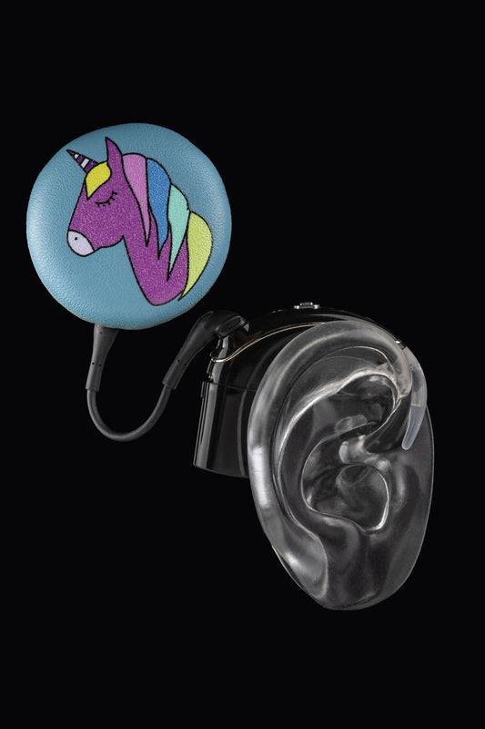 Deafmetal USA Leather covers for cochlear implant decoration for CI Deaf Metal UNICORN Coil/Headpiece Leather cover