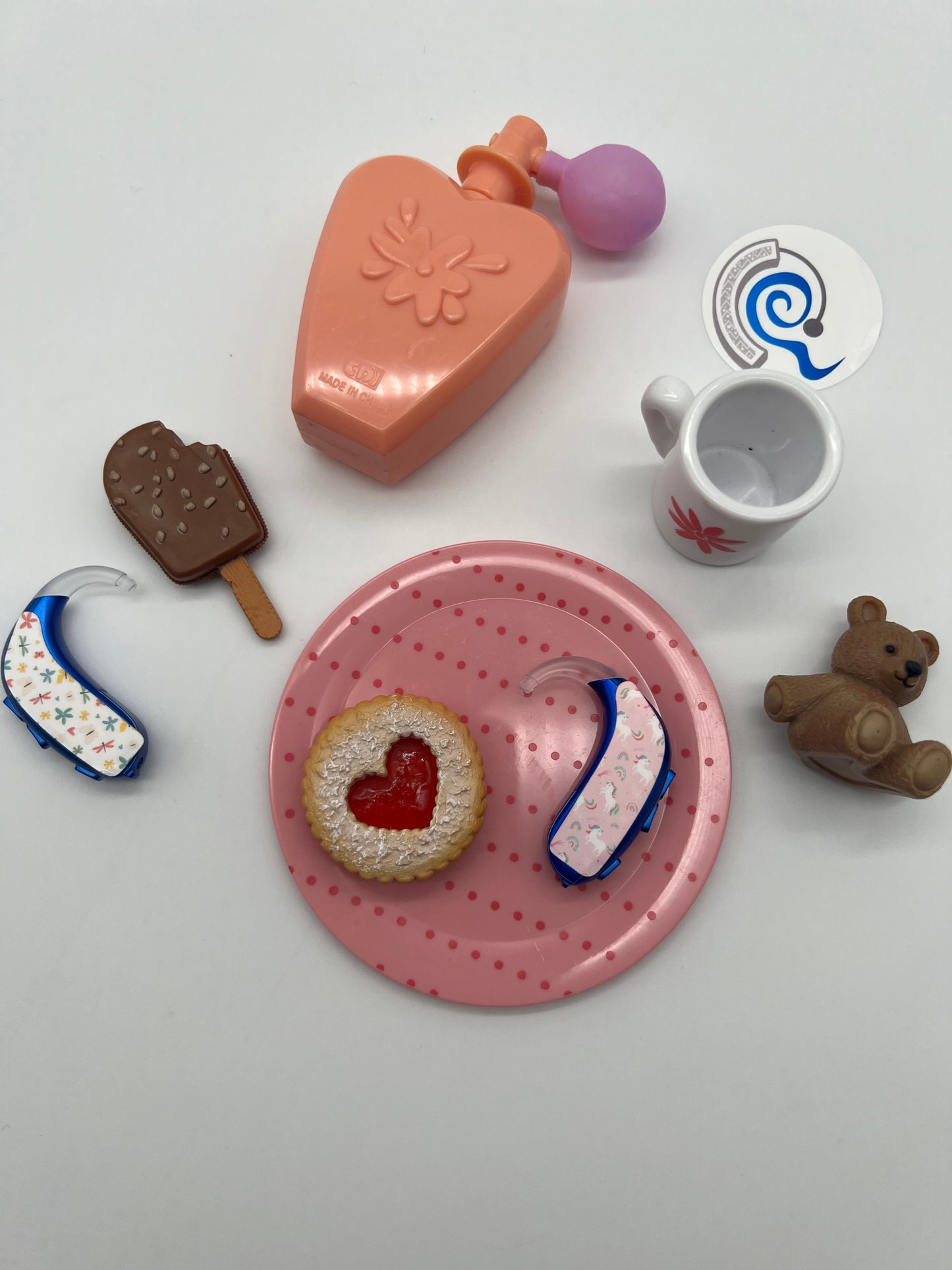 Deafmetal USA features HearSkins Hearoes brand hearing aid and cochlear implant stickers and skins to decorate hearing devices HearSkins "Something Sweet" Bundle Hearing Aid Skins/Stickers