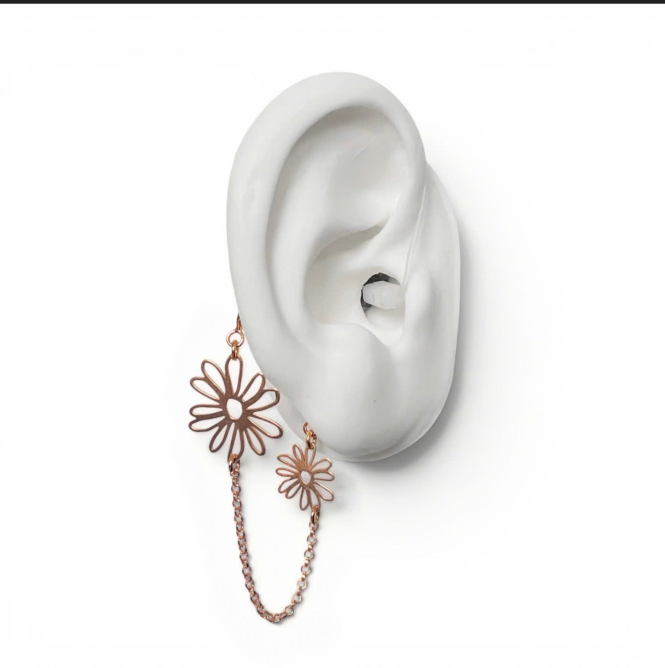 Ines Flower Safety Chain 7cm Rose Gold