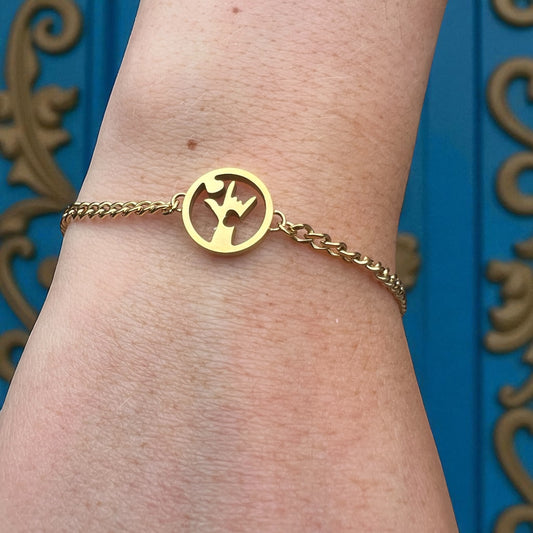 ASL I Love You Circled In Love Bracelet