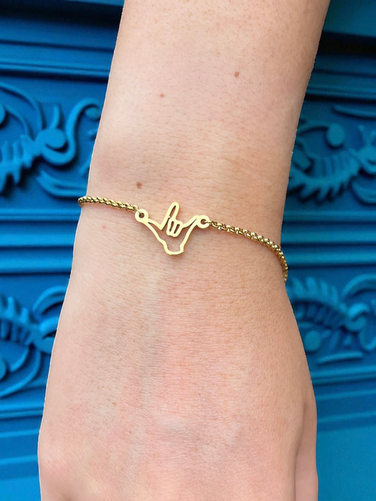ASL I Love You Sign Language Bracelet