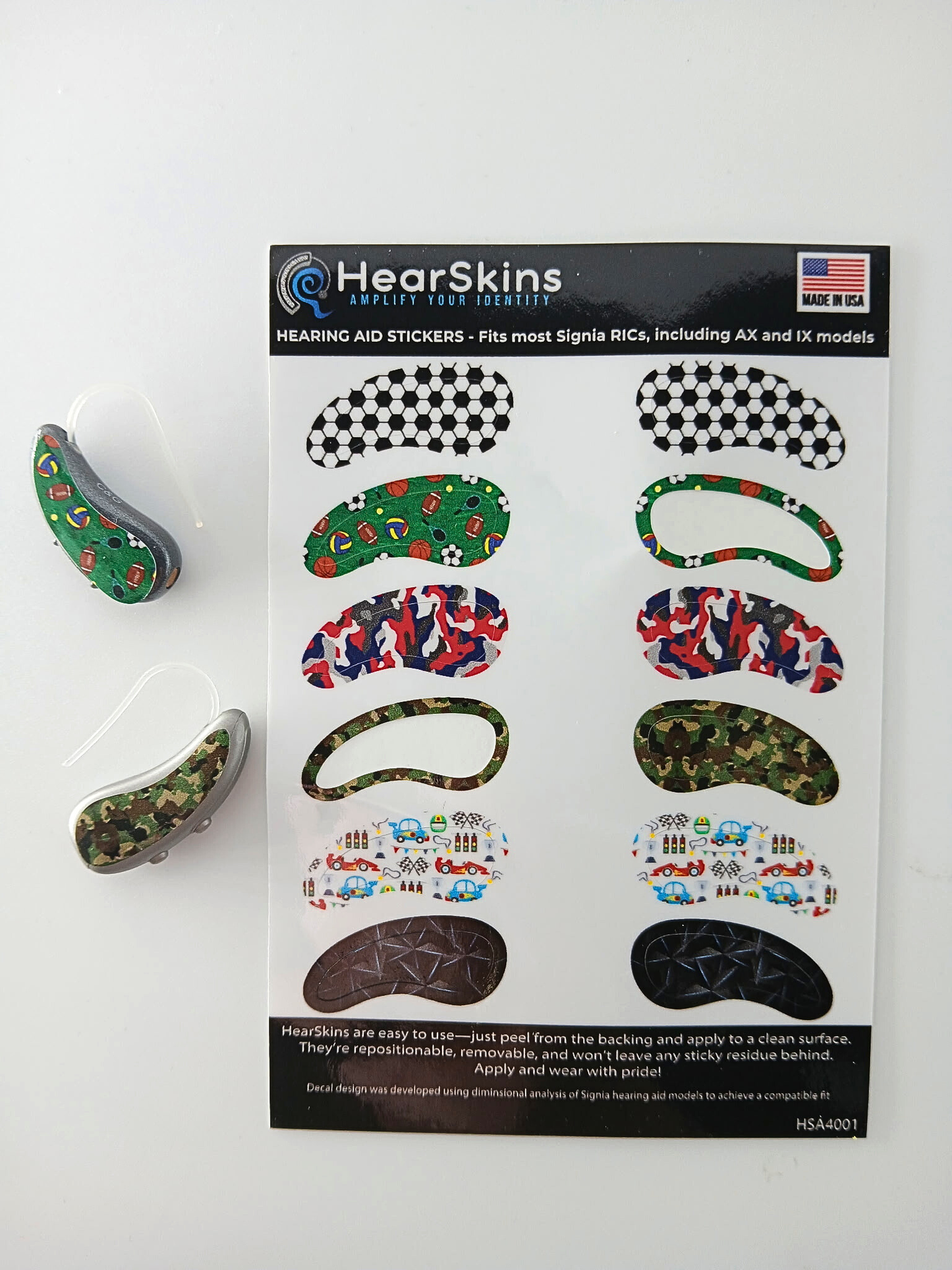 Signia Hearing Aid "Sports/Rugged" Decals - choose between RIC, Power + Super Power BTE (Copy)