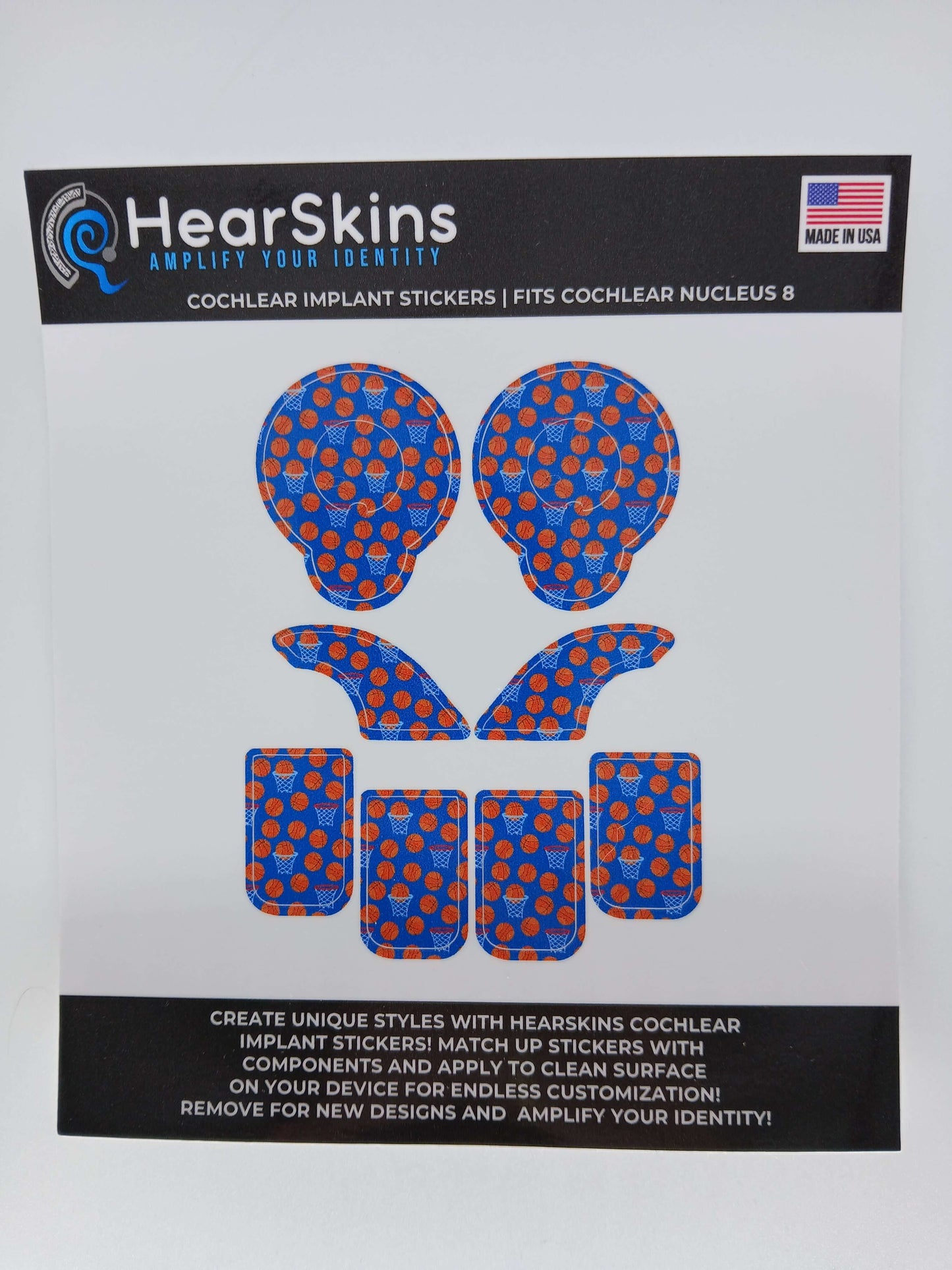 Basketball Cochlear Nucleus 7 or 8 Skins Stickers