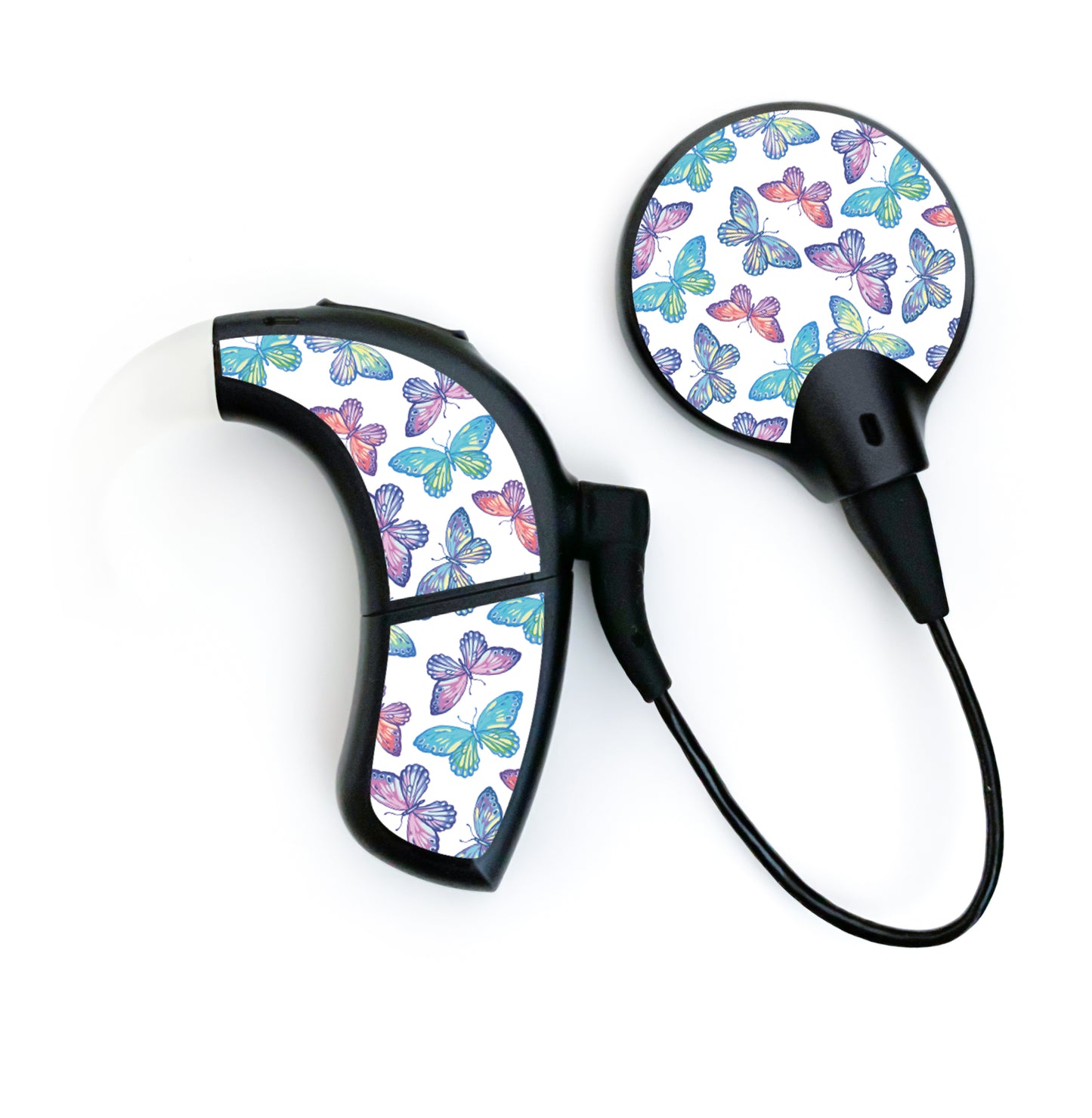 Deafmetal USA features HearSkins Hearoes brand hearing aid and cochlear implant stickers and skins to decorate hearing devices Butterflies Hearing Aid and CI Skins