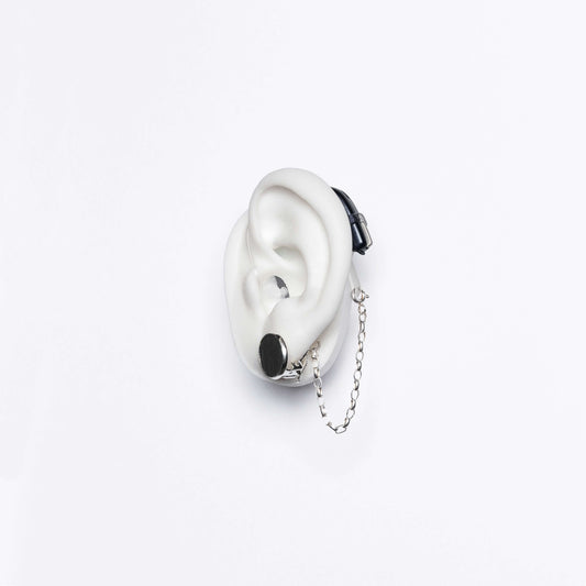 Deafmetal USA pendant charm to decorate hearing aids or cochlear implants Deaf Metal jewelry Clip on Leather