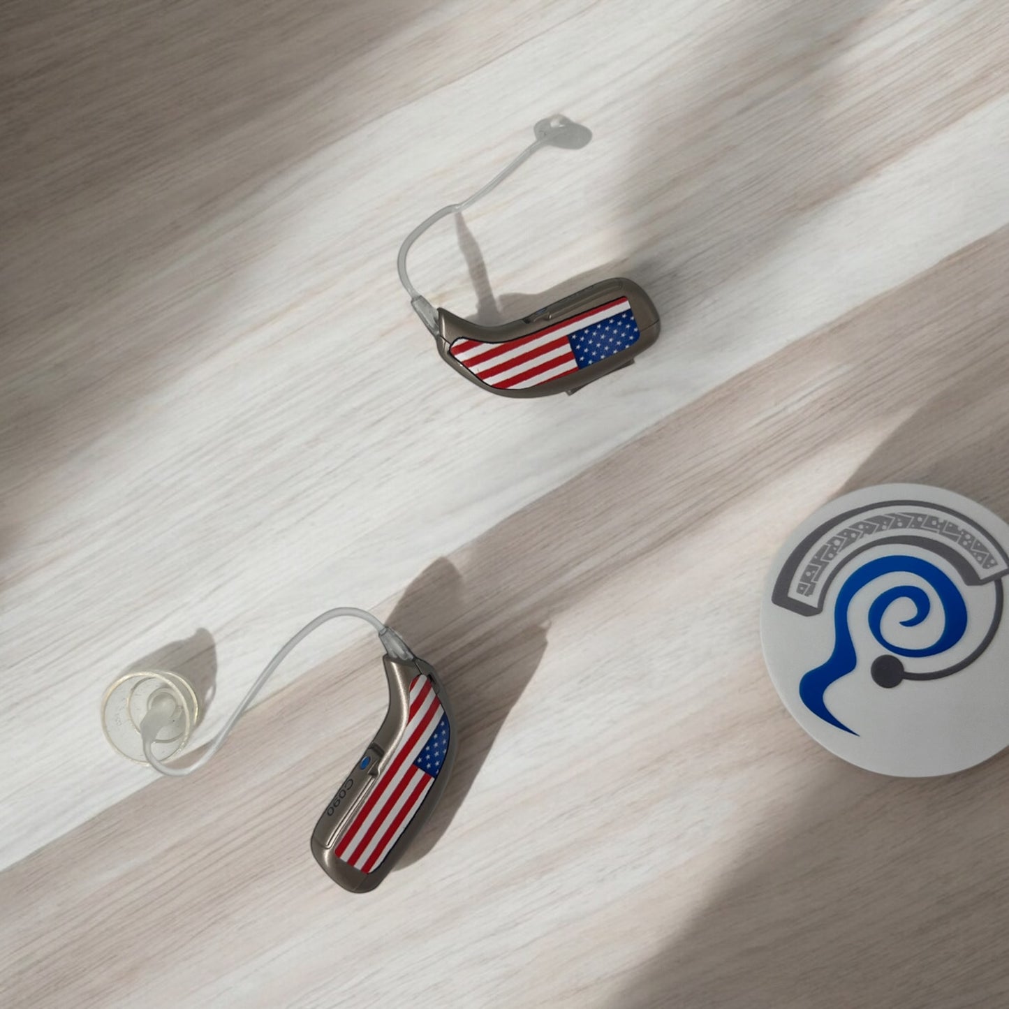 United States Flag Hearing Aid Stickers