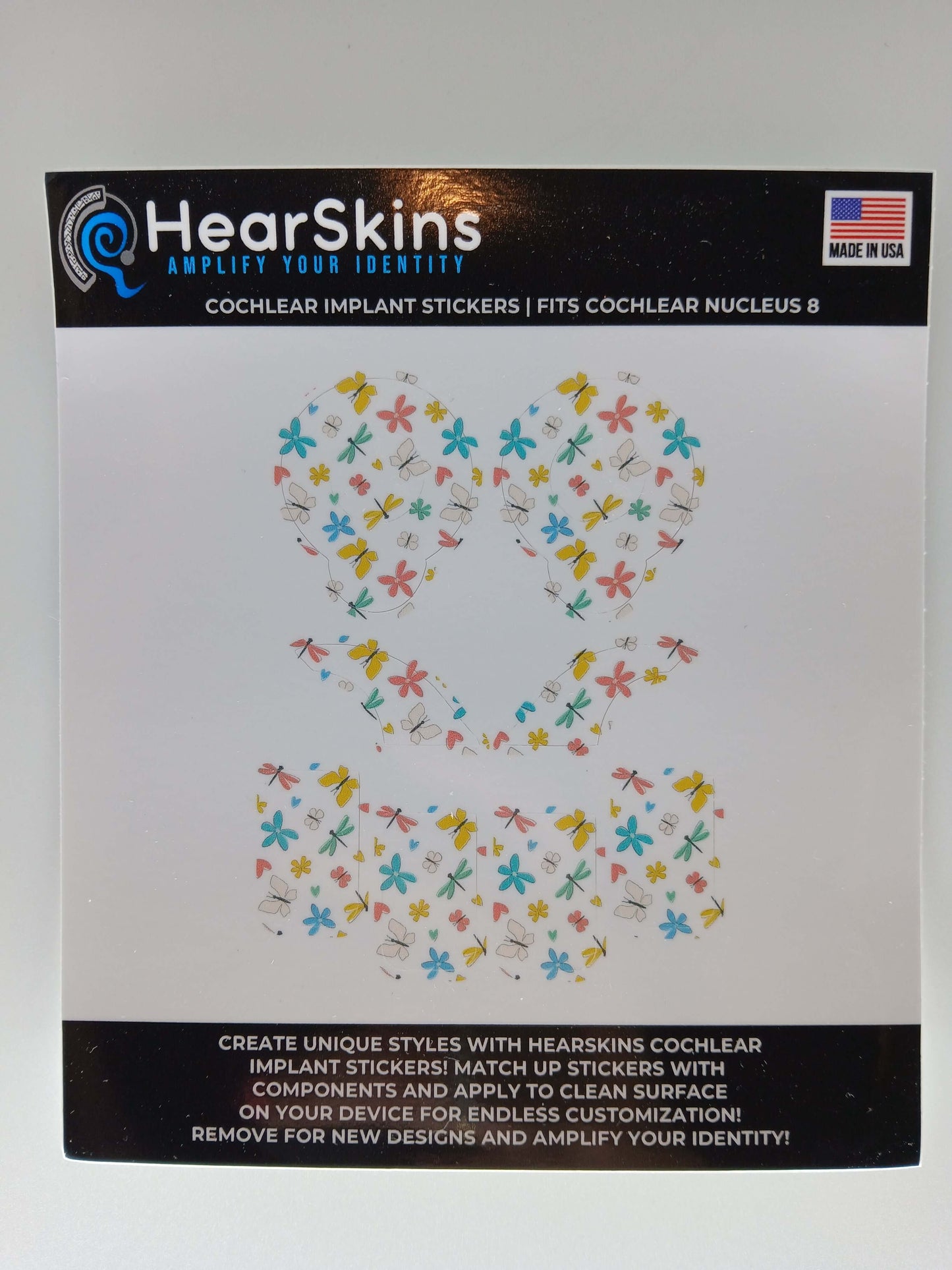 Flowers and Butterflies Cochlear Nucleus 7 or 8 Skins Stickers