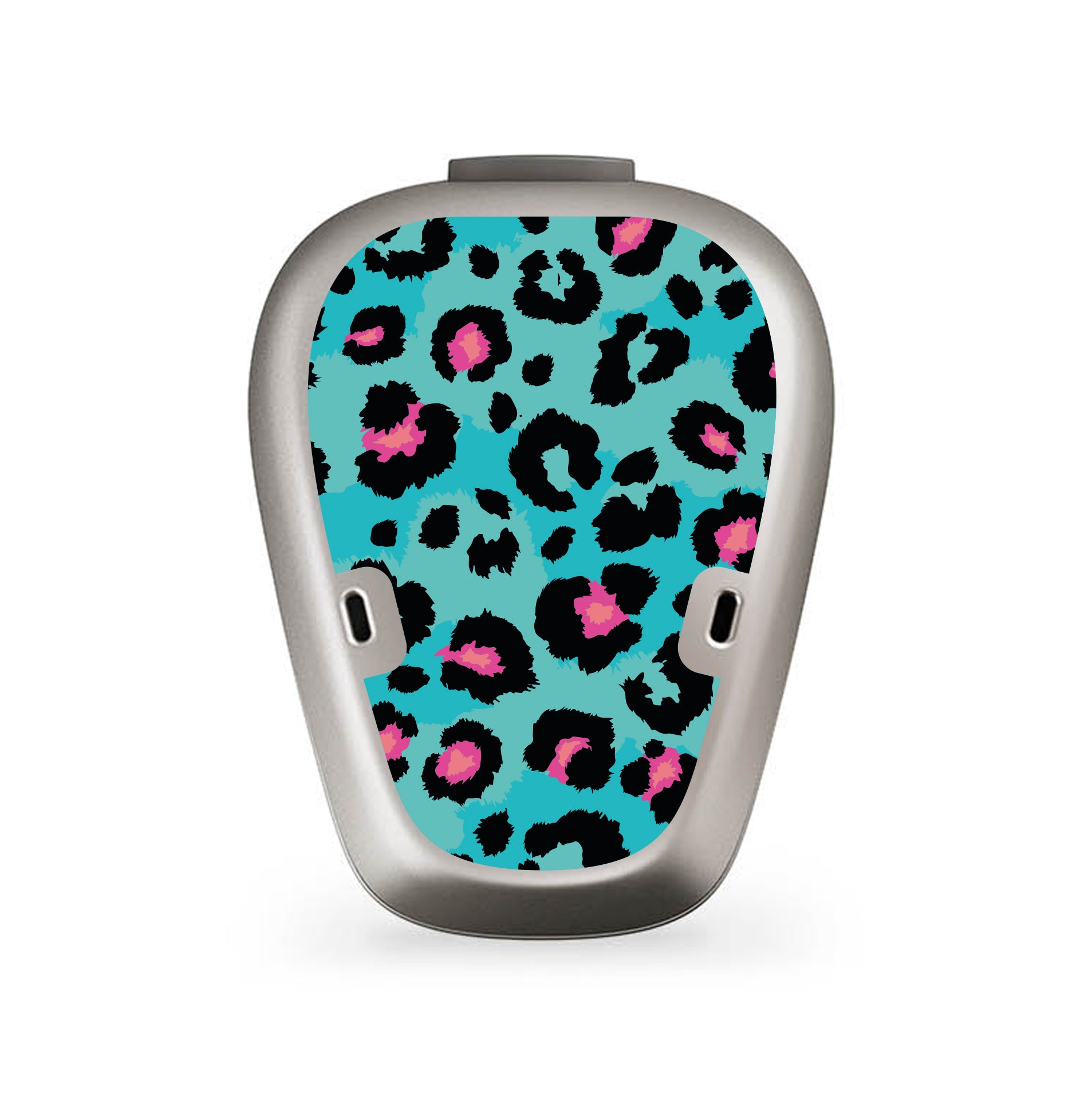 Deafmetal USA features HearSkins Hearoes brand hearing aid and cochlear implant stickers and skins to decorate hearing devices Funky Leopard Print Hearing Aid and CI Skins