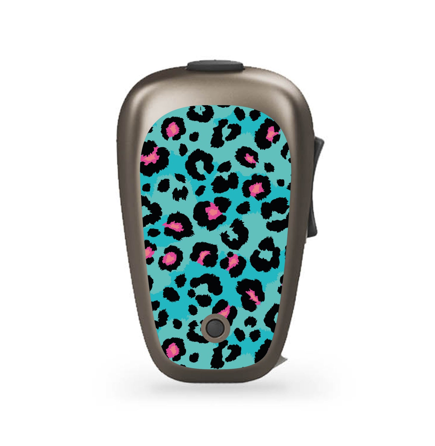 Deafmetal USA features HearSkins Hearoes brand hearing aid and cochlear implant stickers and skins to decorate hearing devices Funky Leopard Print Hearing Aid and CI Skins