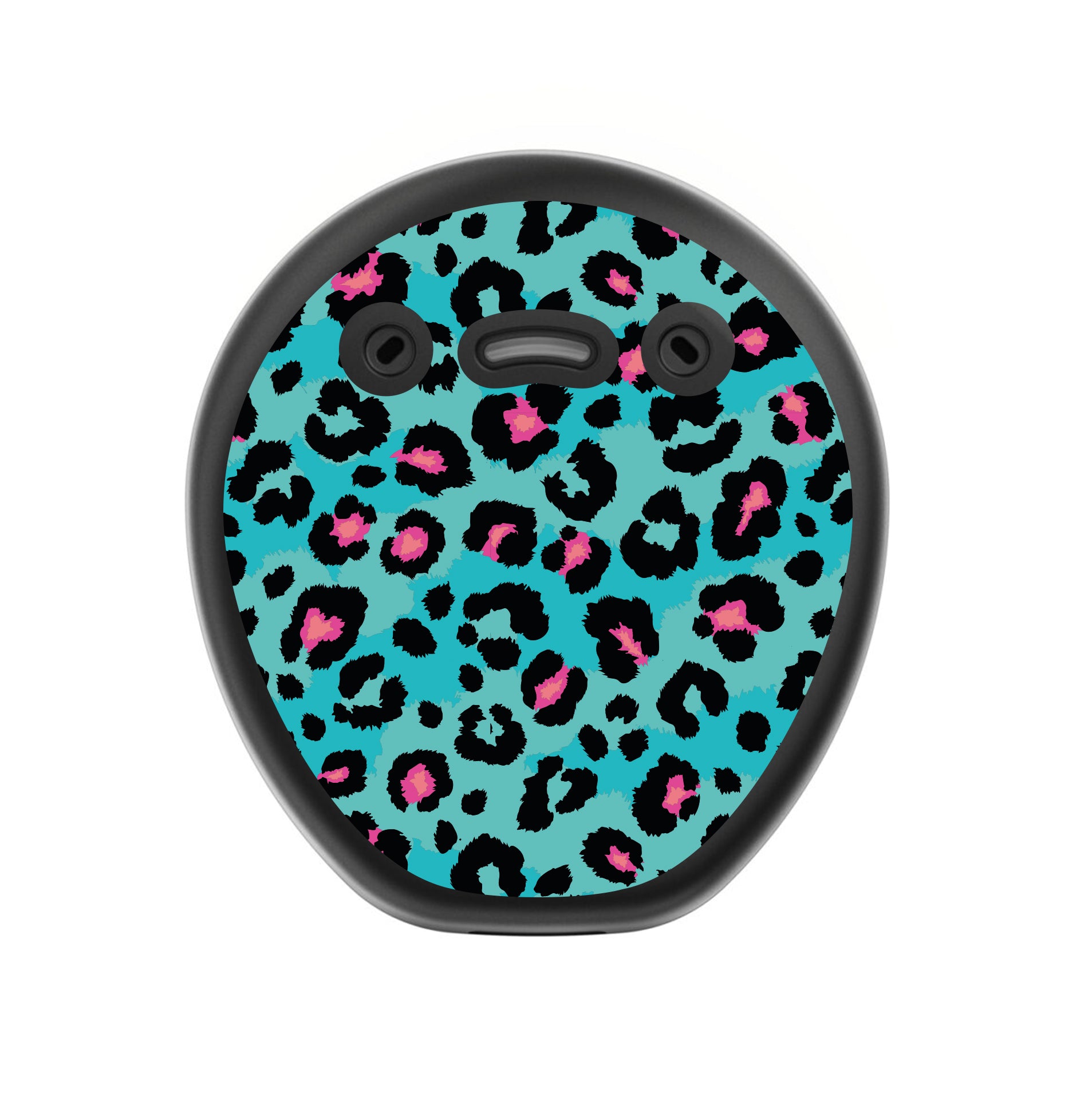 Deafmetal USA features HearSkins Hearoes brand hearing aid and cochlear implant stickers and skins to decorate hearing devices Funky Leopard Print Hearing Aid and CI Skins