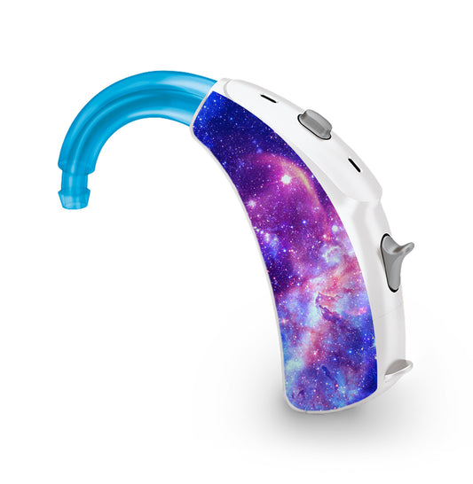 Deafmetal USA features HearSkins Hearoes brand hearing aid and cochlear implant stickers and skins to decorate hearing devices Galaxy Hearing Aid and CI Skins