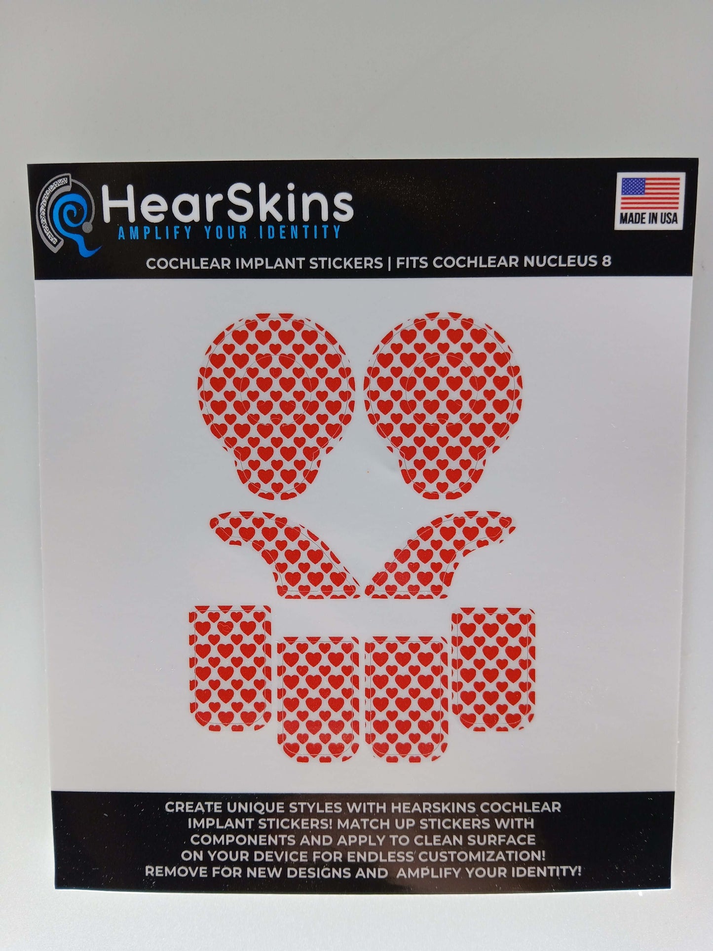 Hearts Cochlear Nucleus 7 or 8 Skins Stickers